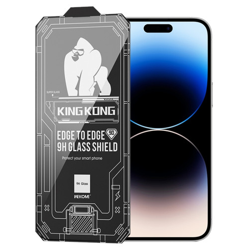iPhone 14 Pro Max WK WTP-066 King Kong Vacha 9D Curved HD Tempered Glass Film - Black