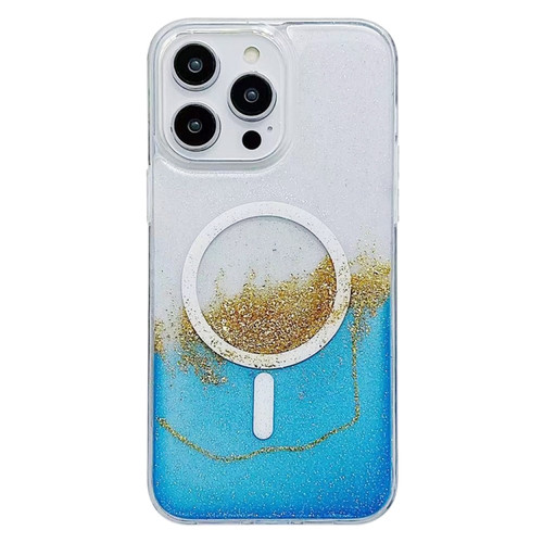 iPhone 14 Pro Max MagSafe Gilding Hybrid Clear TPU Phone Case - Blue