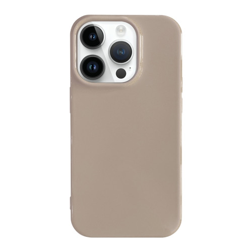 iPhone 14 Pro Max Shockproof Solid Color TPU Phone Case - Khaki