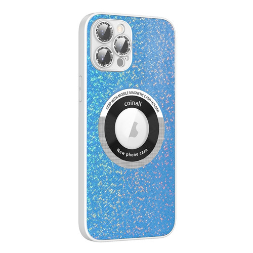 iPhone 14 Pro Max Colorful Glitter Magnetic Magsafe TPU + PC Phone Case - Blue