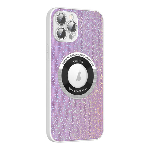 iPhone 14 Pro Max Colorful Glitter Magnetic Magsafe TPU + PC Phone Case - Pink