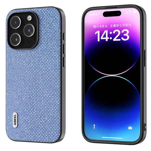 iPhone 14 Pro Max ABEEL Diamond Black Edge Phone Case - Sapphire Blue