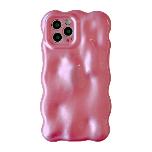 iPhone 14 Pro Max Wave Bubbles TPU Phone Case - Pearlescent Pink