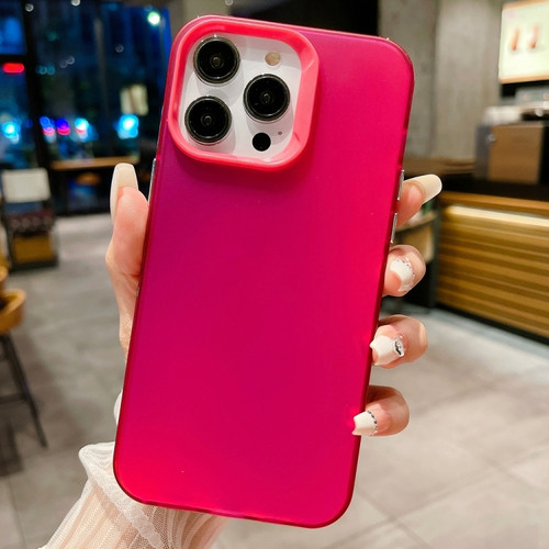 iPhone 14 Pro Max IMD Colorful Gradient PC + Acrylic Phone Case - Rose Red