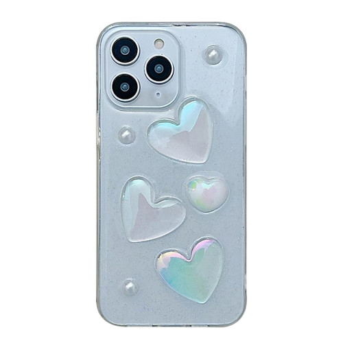 iPhone 14 Pro Max Love Epoxy TPU Phone Case - Transparent