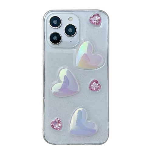 iPhone 14 Pro Max Love Epoxy TPU Phone Case - Pink