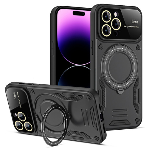 iPhone 14 Pro Max Large Window MagSafe Holder Phone Case - Black