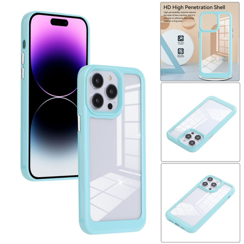 iPhone 14 Pro Max Solid Solor TPU Space Acrylic Phone Case - Blue