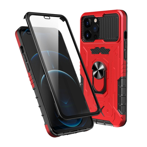 iPhone 14 Pro Max All-inclusive PC TPU Glass Film Integral Phone Case - Red