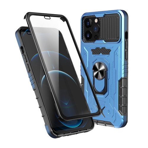 iPhone 14 Pro Max All-inclusive PC TPU Glass Film Integral Phone Case - Blue