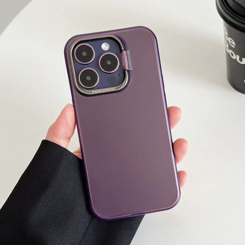 iPhone 14 Pro Max Invisible Holder Ultra-thin PC Phone Case - Dark Purple