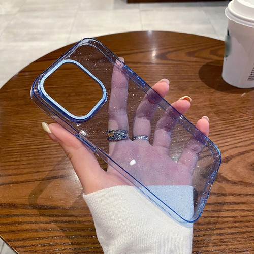 iPhone 14 Pro Max Glitter Powder Transparent TPU Phone Case - Blue