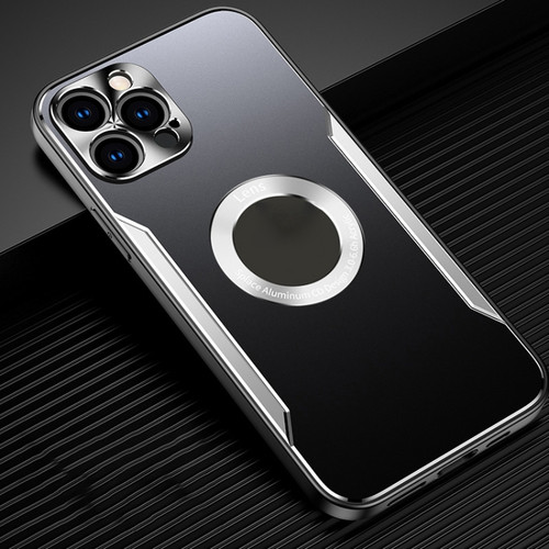 iPhone 14 Pro Max Aluminum Alloy + TPU Phone Case - Black Silver