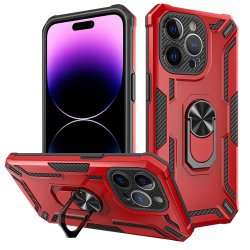 iPhone 14 Pro Max Warship Armor 2 in 1 Shockproof Phone Case - Red