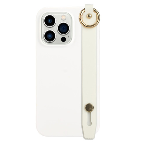 iPhone 14 Pro Max Wrist Strap Holder TPU Phone Case - White