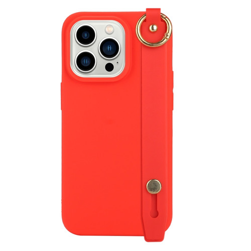 iPhone 14 Pro Max Wrist Strap Holder TPU Phone Case - Red