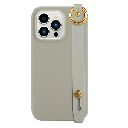 iPhone 14 Pro Max Wrist Strap Holder TPU Phone Case - Grey