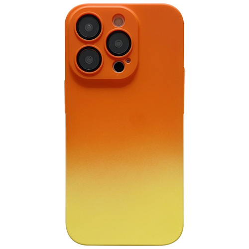 iPhone 14 Pro Max Skin Feel Gradient Phone Case - Light Orange + Yellow