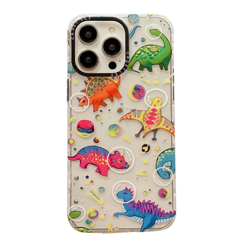 iPhone 14 Pro Max Dual-side Laminating TPU Phone Case - Dinosaur