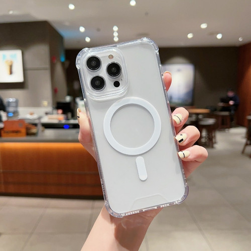 iPhone 14 Pro Max High Transparent Acrylic MagSafe Shockproof Phone Case - Transparent