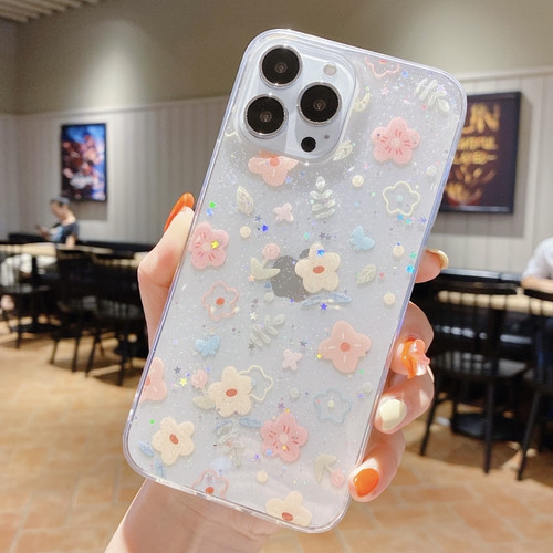 iPhone 14 Pro Max Fresh Small Floral Epoxy TPU Phone Case - D02