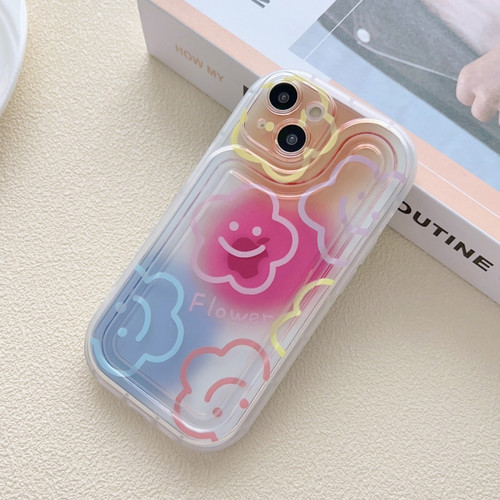 iPhone 14 Pro Max Airbag Frame Smiley Face Flower Phone Case