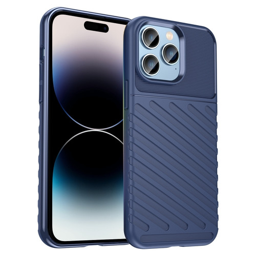 iPhone 14 Pro Max Thunderbolt Shockproof TPU Phone Case  - Blue