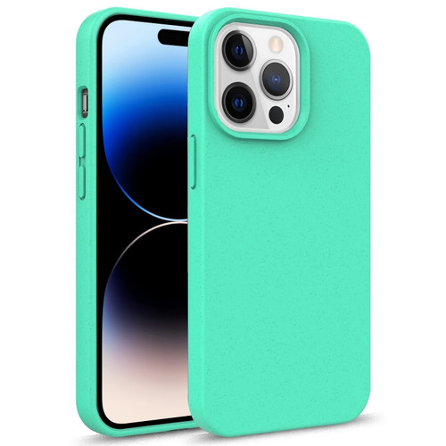 iPhone 14 Pro Max Starry Series Shockproof Straw Material + TPU Protective Phone Case  - Green