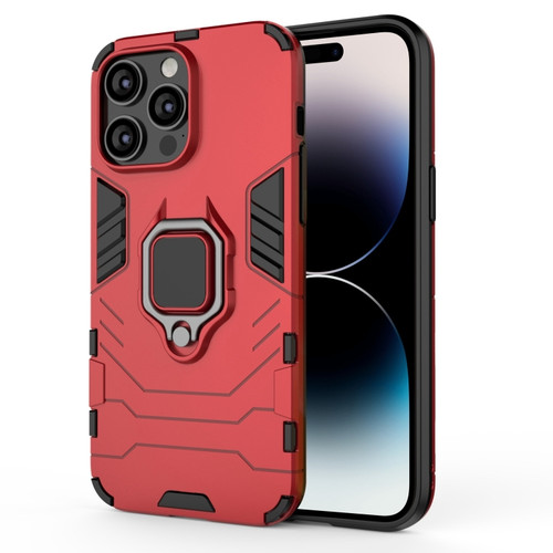 iPhone 14 Pro Max PC + TPU Magnetic Ring Holder Phone Case  - Red