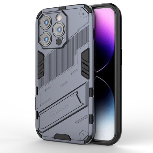 iPhone 14 Pro Max Punk Armor 2 in 1 PC + TPU Phone Case  - Grey