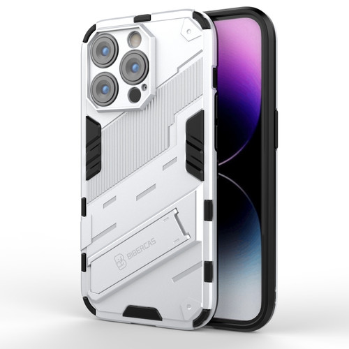 iPhone 14 Pro Max Punk Armor 2 in 1 PC + TPU Phone Case  - White