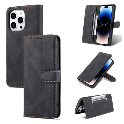 iPhone 14 Pro Max AZNS Dream Second Generation Skin Feel PU+TPU Horizontal Flip Leather Phone Case  - Black