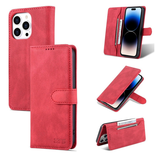 iPhone 14 Pro Max AZNS Dream Second Generation Skin Feel PU+TPU Horizontal Flip Leather Phone Case  - Red