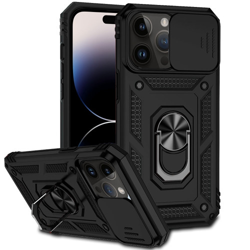 iPhone 14 Pro Max Sliding Camshield Holder Phone Case  - Black