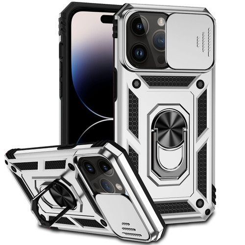 iPhone 14 Pro Max Sliding Camshield Holder Phone Case  - Silver