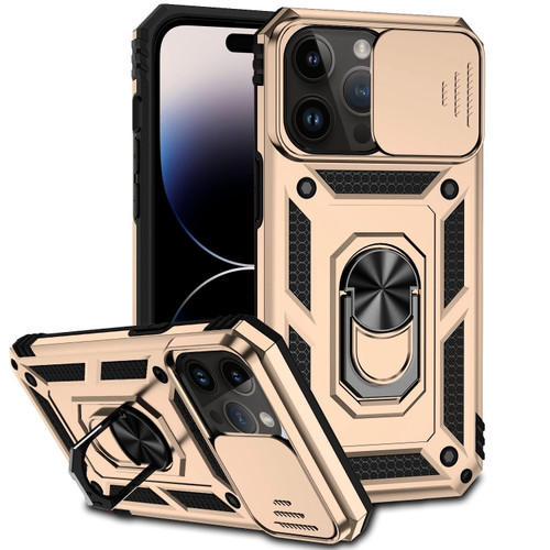 iPhone 14 Pro Max Sliding Camshield Holder Phone Case  - Gold