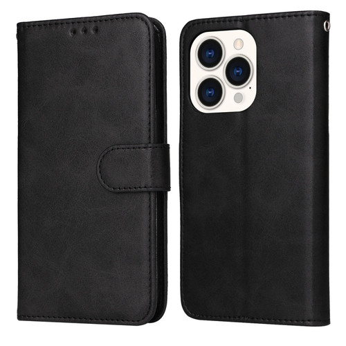 iPhone 14 Pro Max JSM Calf Texture Leather Phone Case  - Black