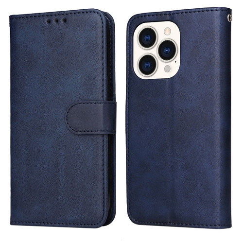 iPhone 14 Pro Max JSM Calf Texture Leather Phone Case  - Blue