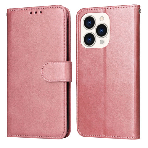 iPhone 14 Pro Max JSM Calf Texture Leather Phone Case  - Pink