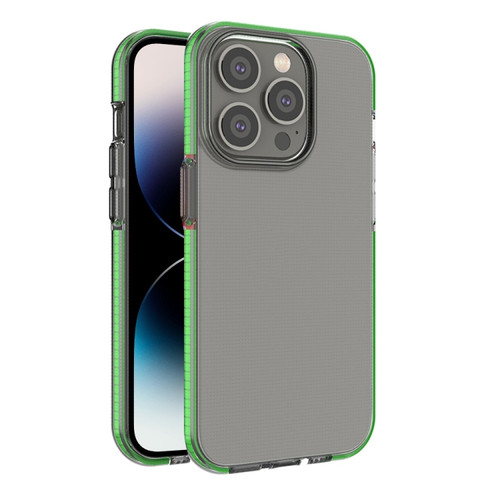 iPhone 14 Pro Max Two-color Transparent TPU Phone Case  - Fresh Green