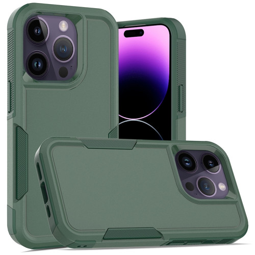iPhone 14 Pro Max Soft TPU Hard PC Phone Case  - Dark Green