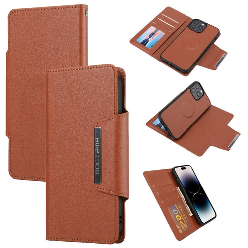 iPhone 14 Pro Max Separable Magnetic Leather Case  - Brown