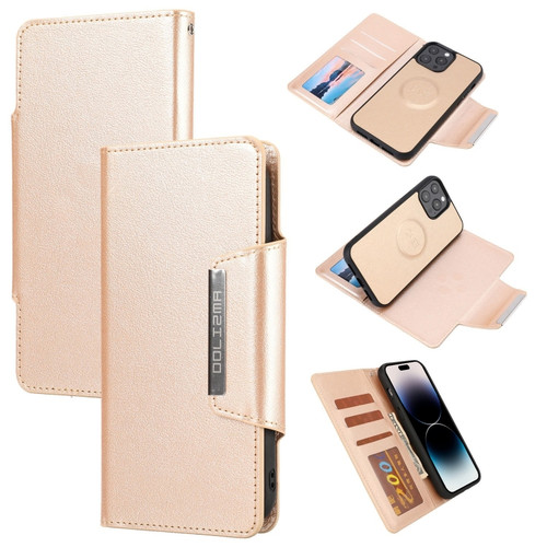 iPhone 14 Pro Max Separable Magnetic Leather Case  - Gold