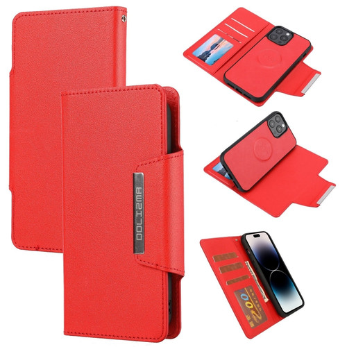 iPhone 14 Pro Max Separable Magnetic Leather Case  - Red