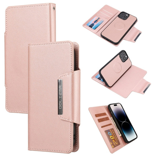 iPhone 14 Pro Max Separable Magnetic Leather Case  - Pink