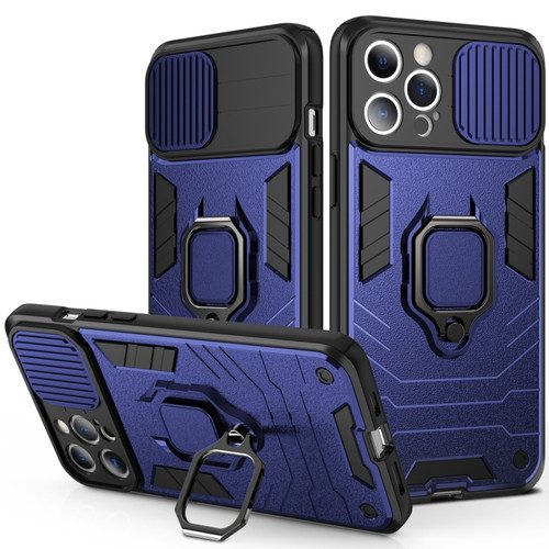 iPhone 14 Pro Max Sliding Camera Cover Design TPU + PC Phone Case  - Blue
