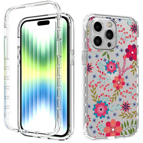 iPhone 14 Pro Max Transparent Painted Phone Case  - Small Floral