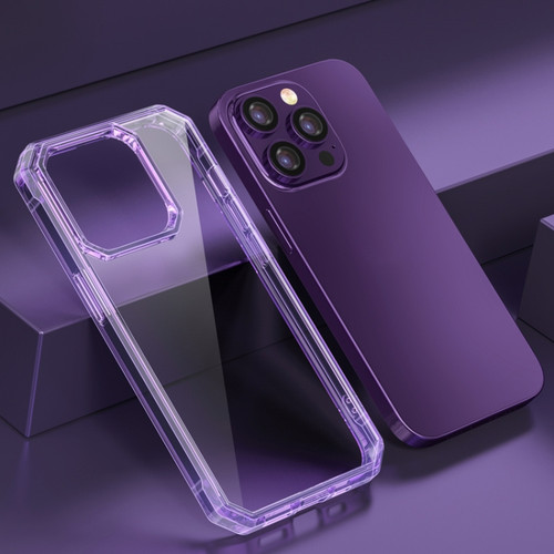iPhone 14 Pro Max TPU Four-corner Airbag Shockproof Phone Case  - Purple