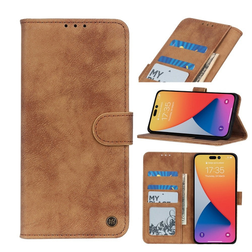 iPhone 14 Pro Max Antelope Texture Leather Case  - Brown