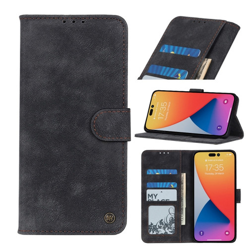 iPhone 14 Pro Max Antelope Texture Leather Case  - Black